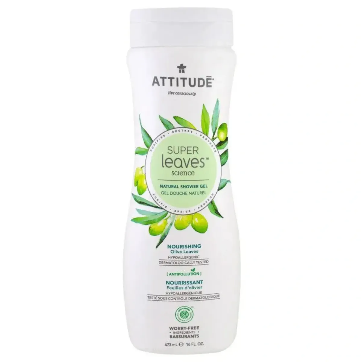 Гель для душу "Живлення" Super leaves Attitude 473 мл
