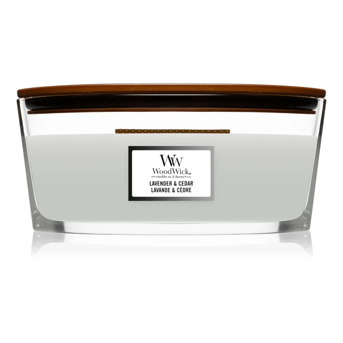 Ароматична свічка з ароматом кипариса, перцю і лимону Woodwick Lavender & Cedar 453 г
