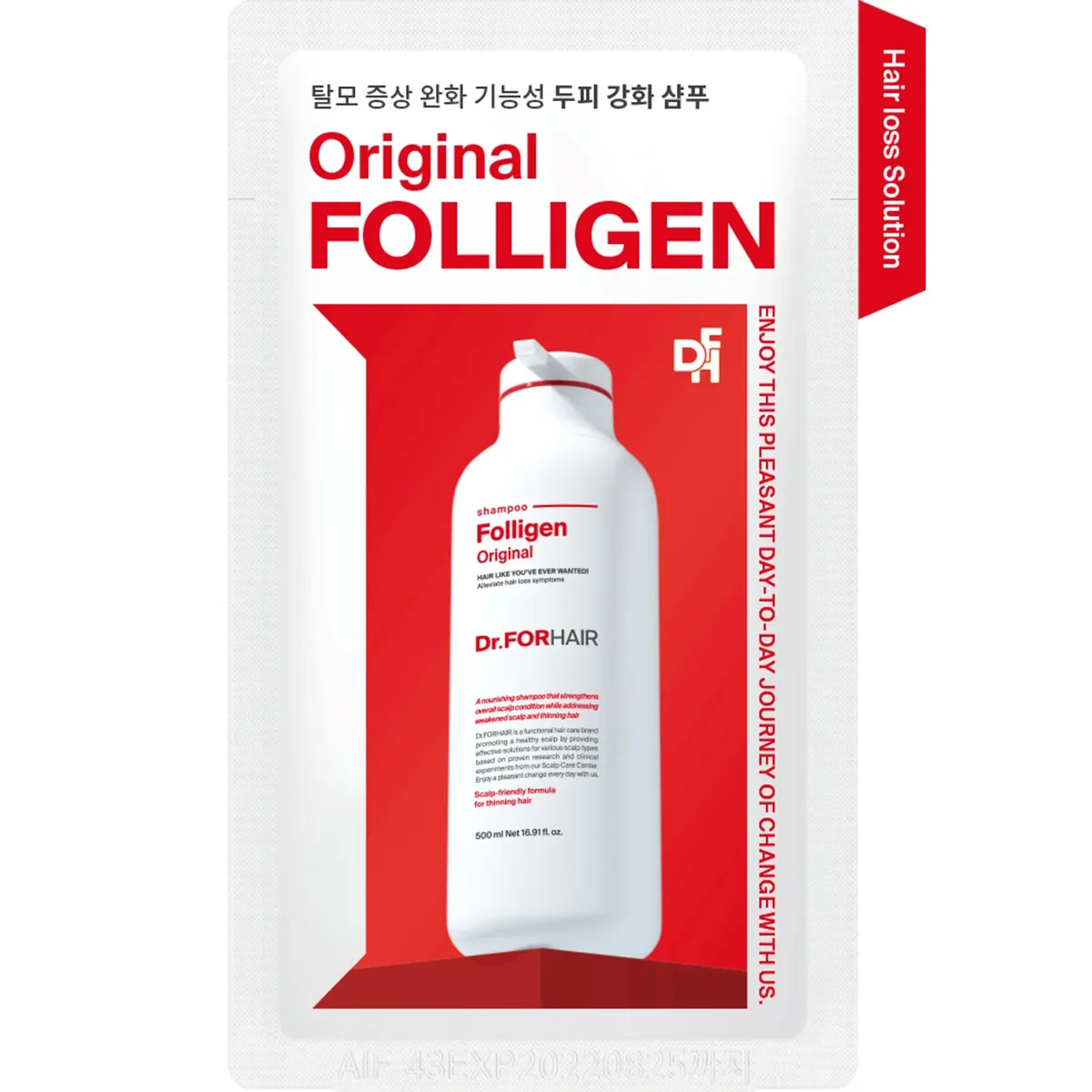 Шампунь проти випадіння волосся Dr.FORHAIR Folligen Shampoo 10 мл Саше (Тестер)