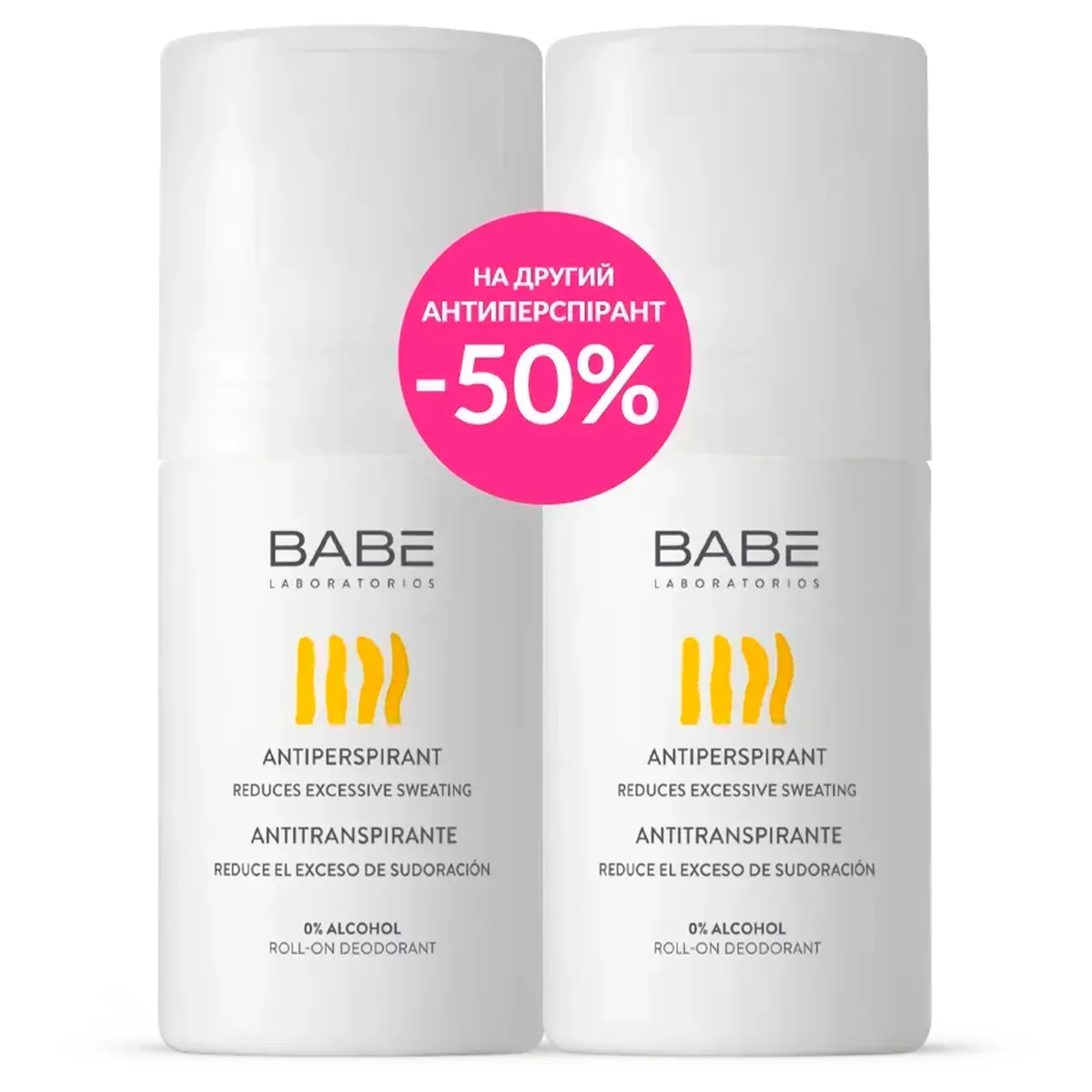 Набір кулькових дезодорантів для тіла BABE Laboratorios BODY Antitranspirant Roll-on 2 шт * 50 мл