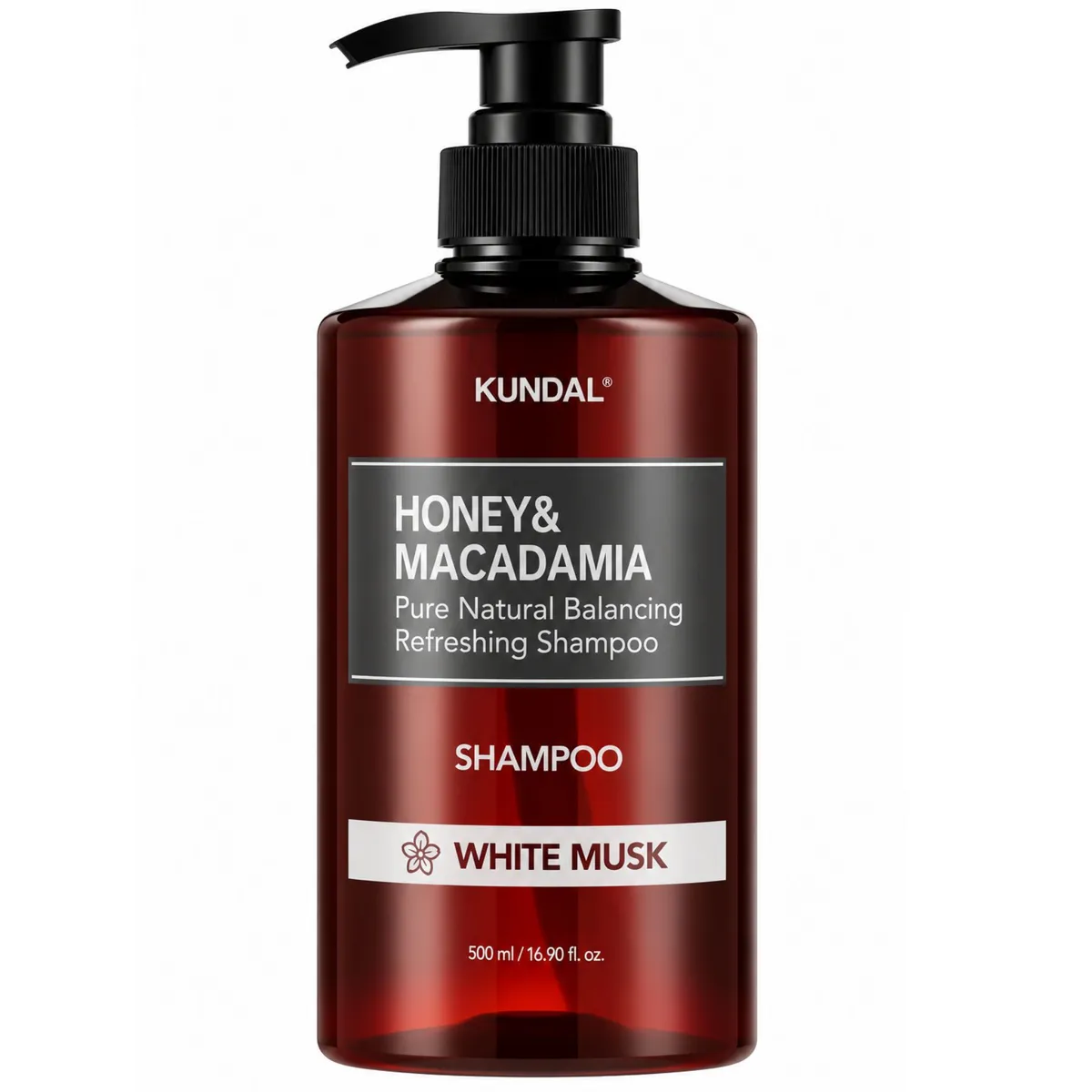 Натуральний парфумований шампунь KUNDAL Honey & Macadamia Nature Shampoo White Musk 500 мл