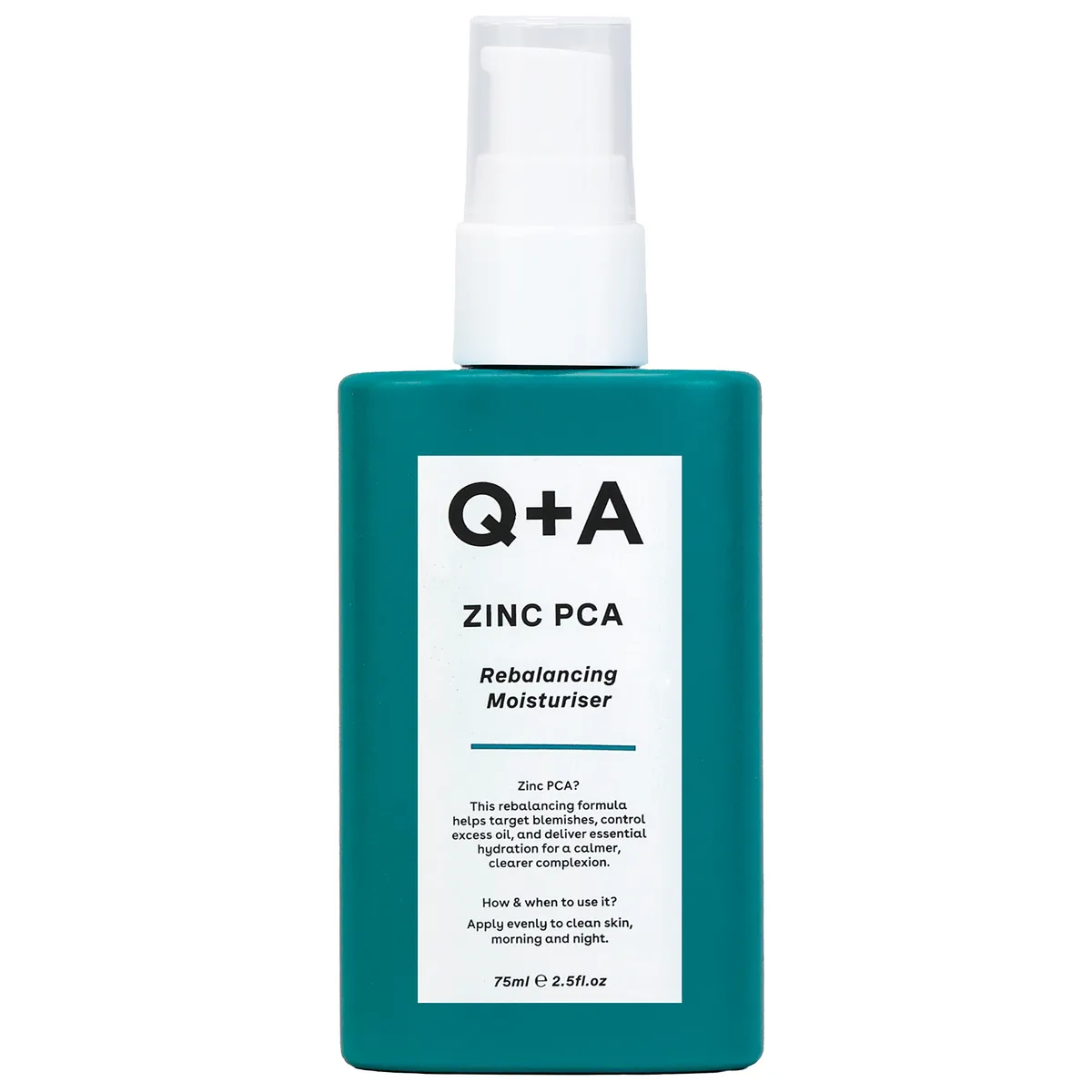 Зволожувальний крем для обличчя Q+A Zinc PCA Rebalancing Moisturiser 75 мл