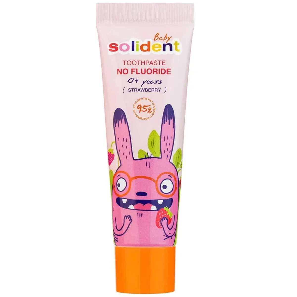 Дитяча зубна паста без фтору Solident Baby Toothpaste No Fluoride Strawberry 30 мл