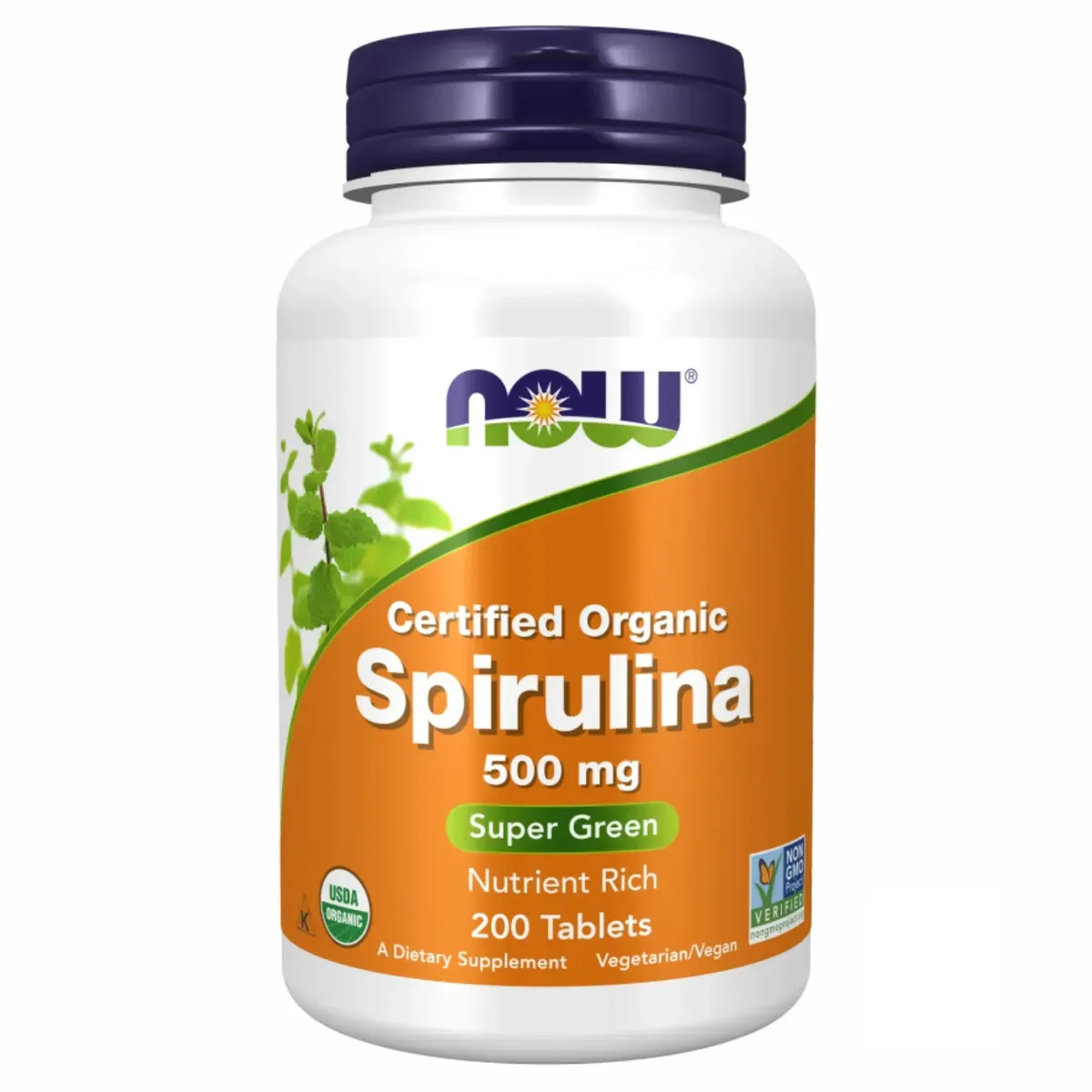 Органічна спіруліна 500 мг NOW Foods Organic Spirulina 500mg 200 шт