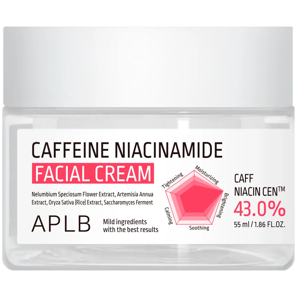Крем для вирівнювання тону шкіри з кофеїном і ніацинамідом APLB Caffeine Niacinamide Facial Cream 55 мл