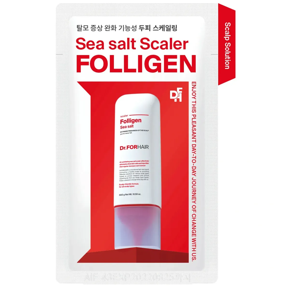 Пілінг для шкіри голови з частинками солі з мертвого моря Dr.FORHAIR Sea Salt Scaler 300 мл