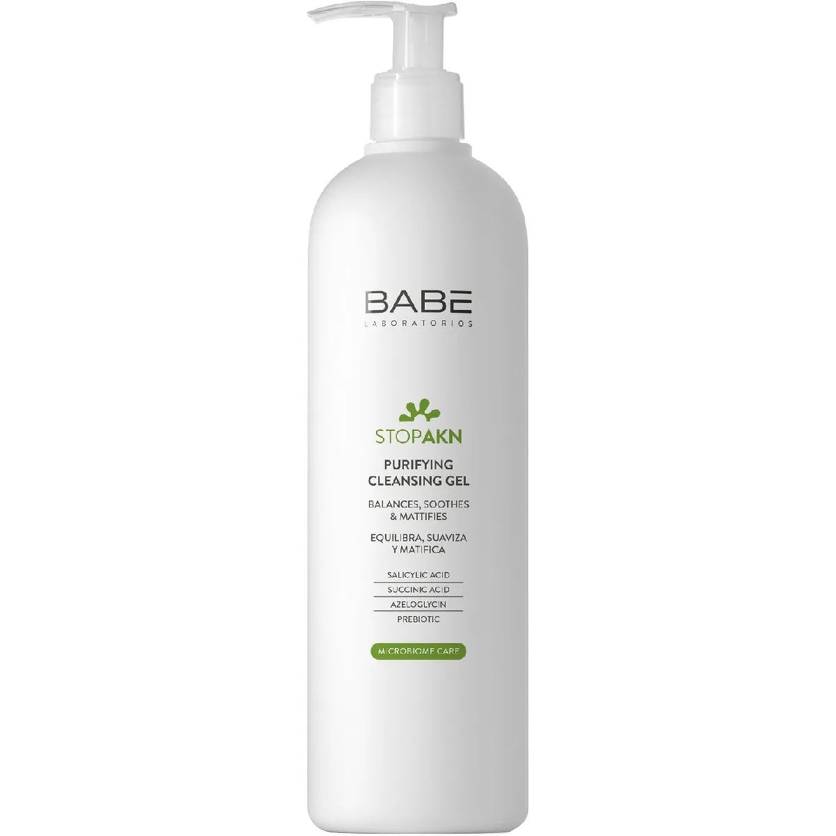 Очищувальний гель для жирної та проблемної шкіри BABE Laboratorios Stop AKN Microbiome Care Purifying Cleansing Gel 400 мл