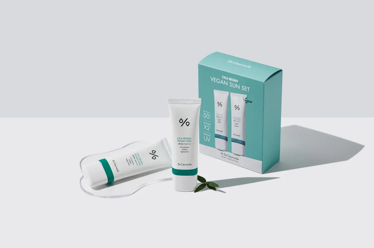 Набір сонцезахисних кремів з центелою Dr.Ceuracle Cica Regen Vegan Sun Set DUO 2 в 1