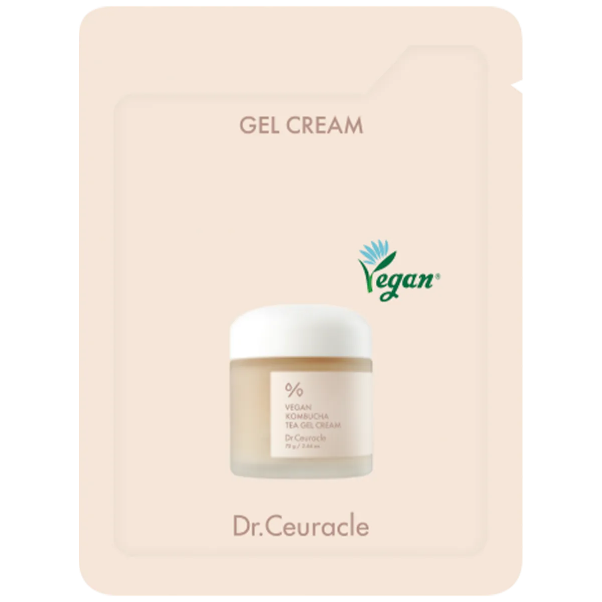 Веганський крем-гель з екстрактом комбучі Dr.Ceuracle Vegan Kombucha Tea Gel Cream 2 мл Саше (Тестер)