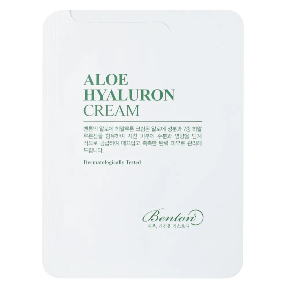 Крем з алое і гіалуроновим комплексом Benton Aloe Hyaluron Cream 1.2 мл Саше (Тестер)