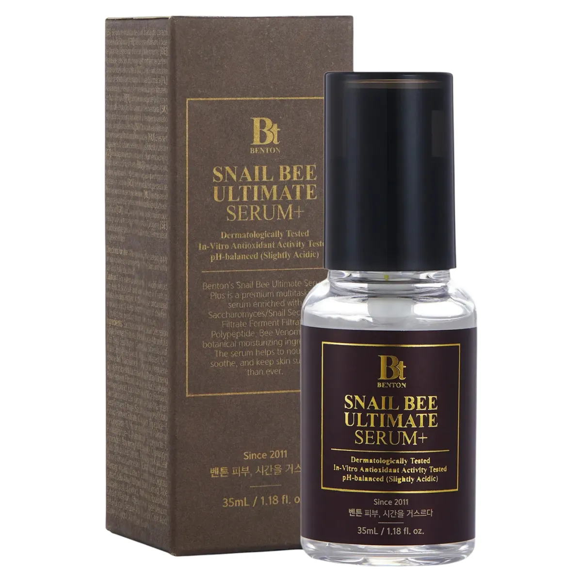 Інтенсивна сироватка з муцином равлика та бджолиною отрутою Benton Snail Bee Ultimate Serum Plus 35 мл