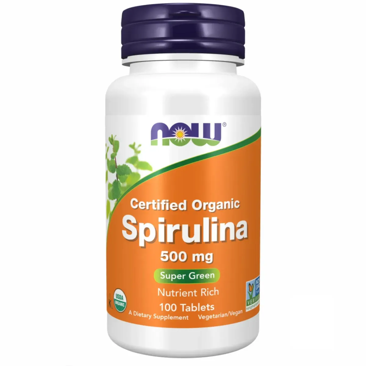 Органічна спіруліна 500 мг NOW Foods Organic Spirulina 500mg 100 шт