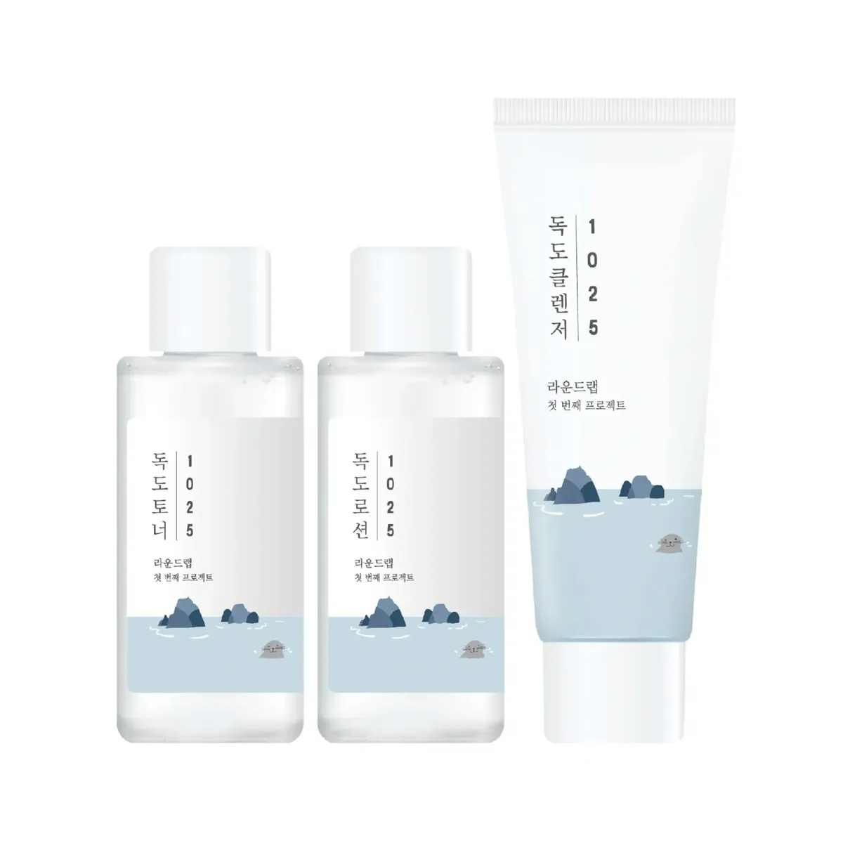 Набір мініатюр зволожувальних засобів ROUND LAB 1025 Dokdo On The Go Kit 3 в 1