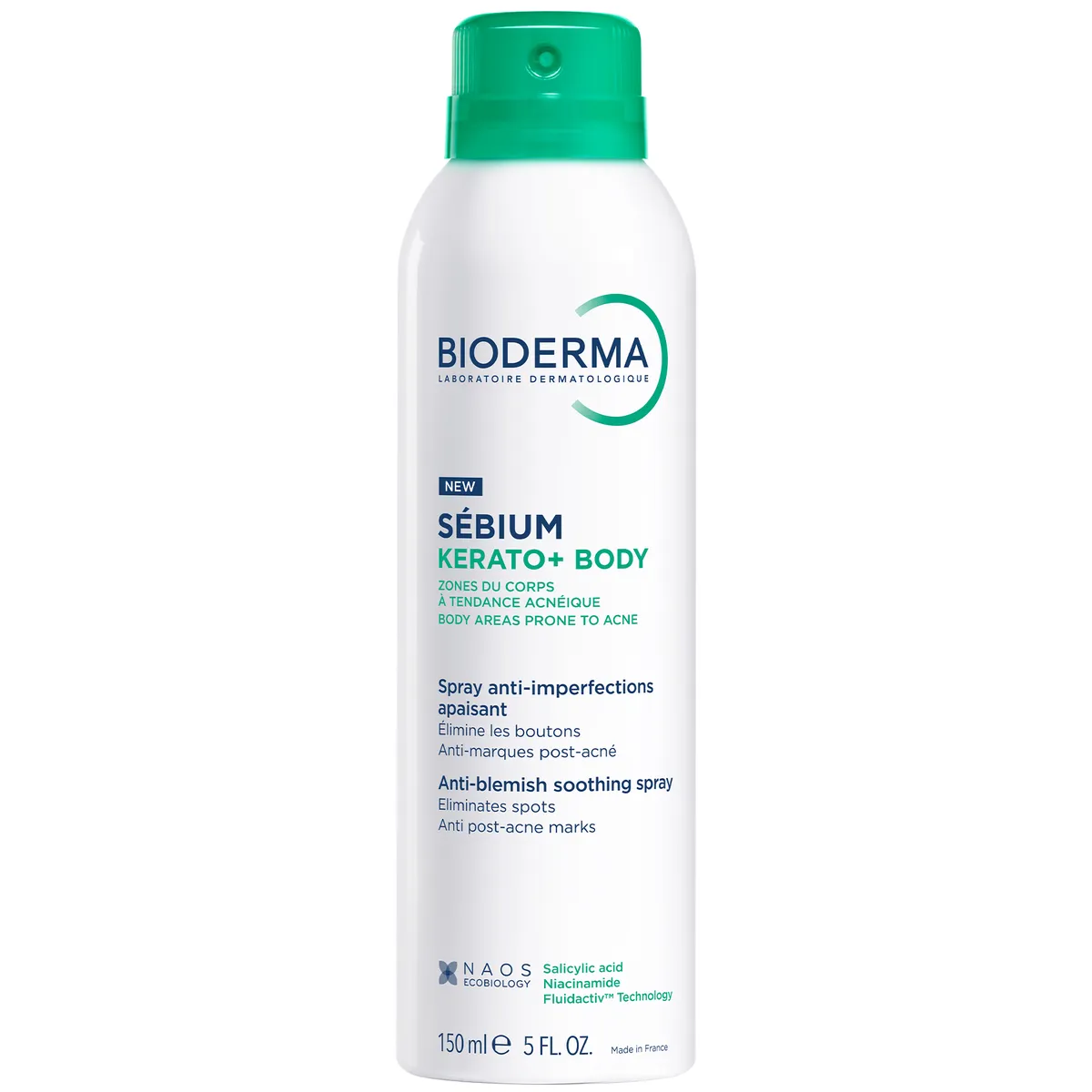 Спрей для тіла проти акне, почервоніння та пігментних плям Bioderma Sebium Kerato+ Body Spray 150 мл