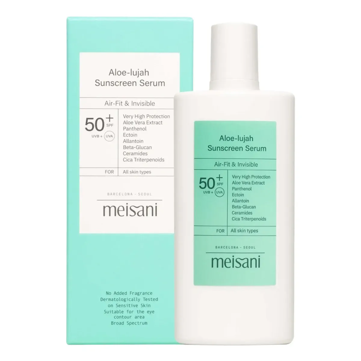 Сонцезахисна крем-сироватка для обличчя з алое Meisani Aloe Lujah Sunscreen Serum SPF50+ 50 мл
