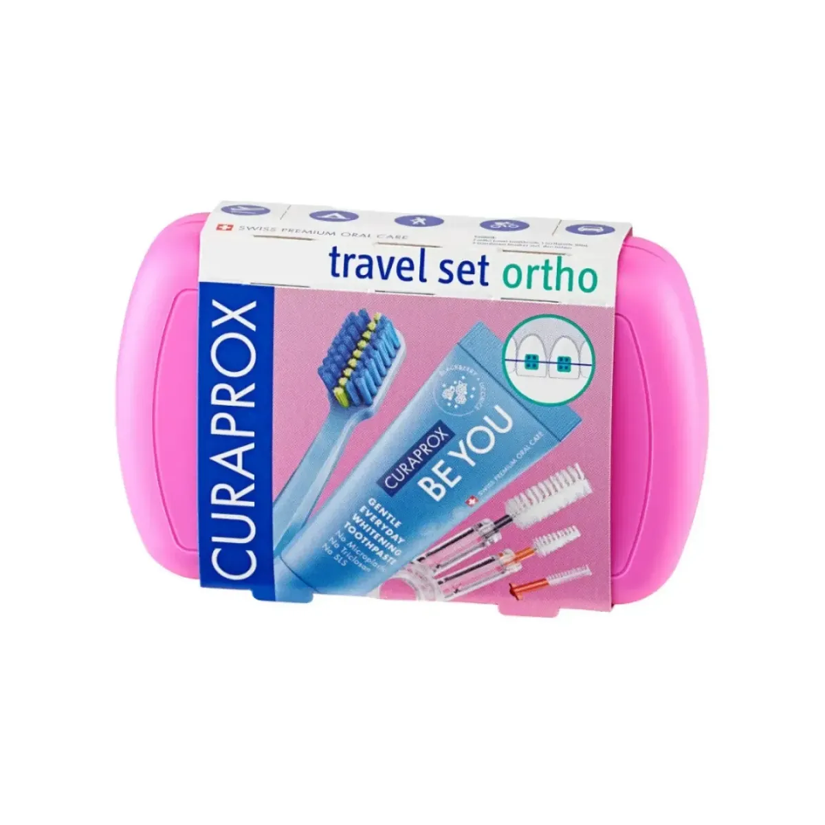 Дорожній набір Curaprox Be You Ortho Travel Set Pink 5 в 1