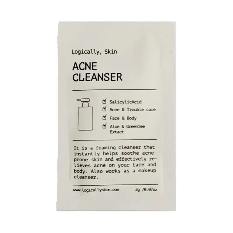 Очищувальний засіб для шкіри обличчя та тіла з акне Logically, Skin ACNE Cleanser 2 г Саше (Тестер)