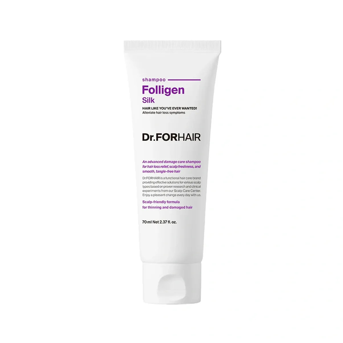 Шампунь для сухого та пошкодженого волосся Dr.FORHAIR Folligen Silk Shampoo 70 мл Мініатюра