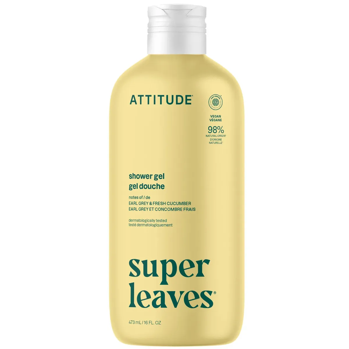 Гель для душу освіжальний "Ерл грей та Свіжий огірок" Super leaves Attitude Body Wash Earl Grey & Fresh cucumber 473 мл
