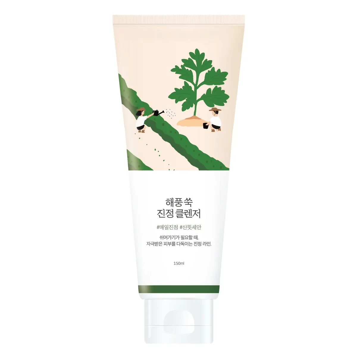 Заспокійлива очищувальна пінка з морським полином ROUND LAB Mugwort Calming Cleanser 150 мл