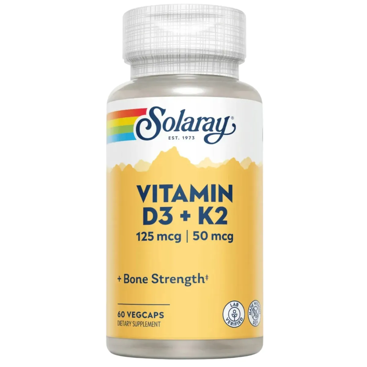 Вітамін D3+K2 Solaray Vitamin D-3 & K-2 60 шт