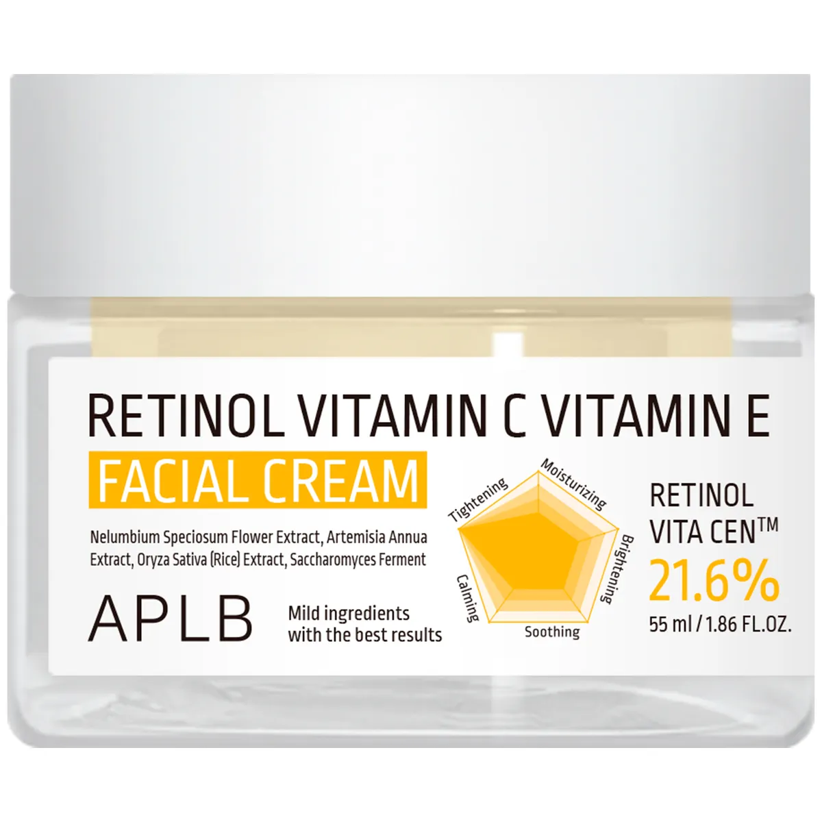 Омолоджувальний крем для обличчя з ретинолом, вітамінами C та E APLB Retinol Vitamin C Vitamin E Facial Cream 55 мл