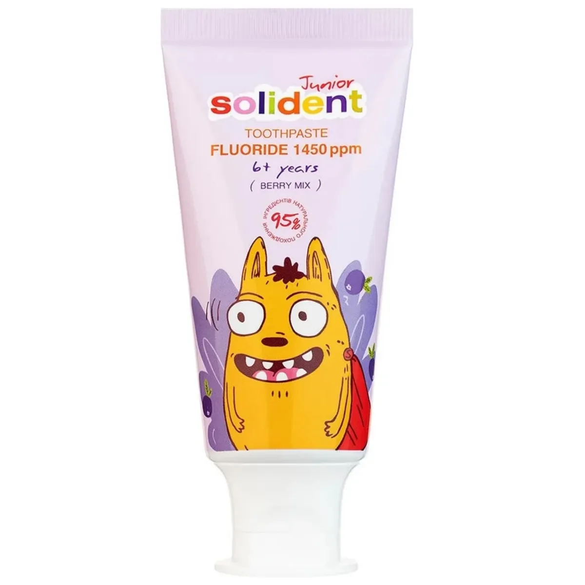 Дитяча зубна паста з фтором Solident Junior Toothpaste Fluoride Berry Mix 50 мл