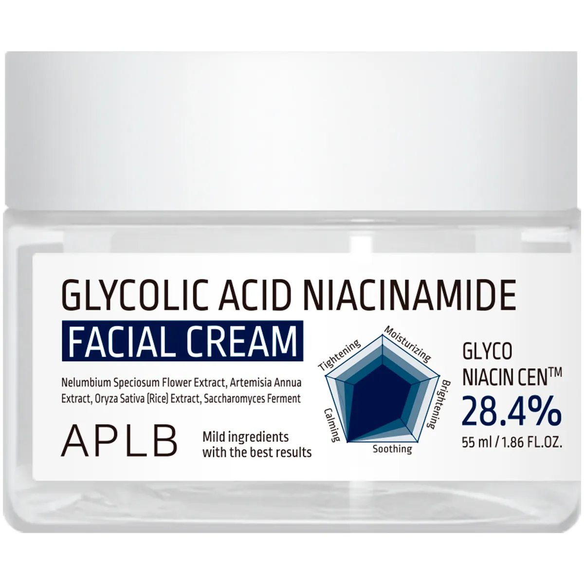 Крем для обличчя з гліколевою кислотою та ніацинамідом APLB Glycolic Acid Niacinamide Facial Cream 55 мл