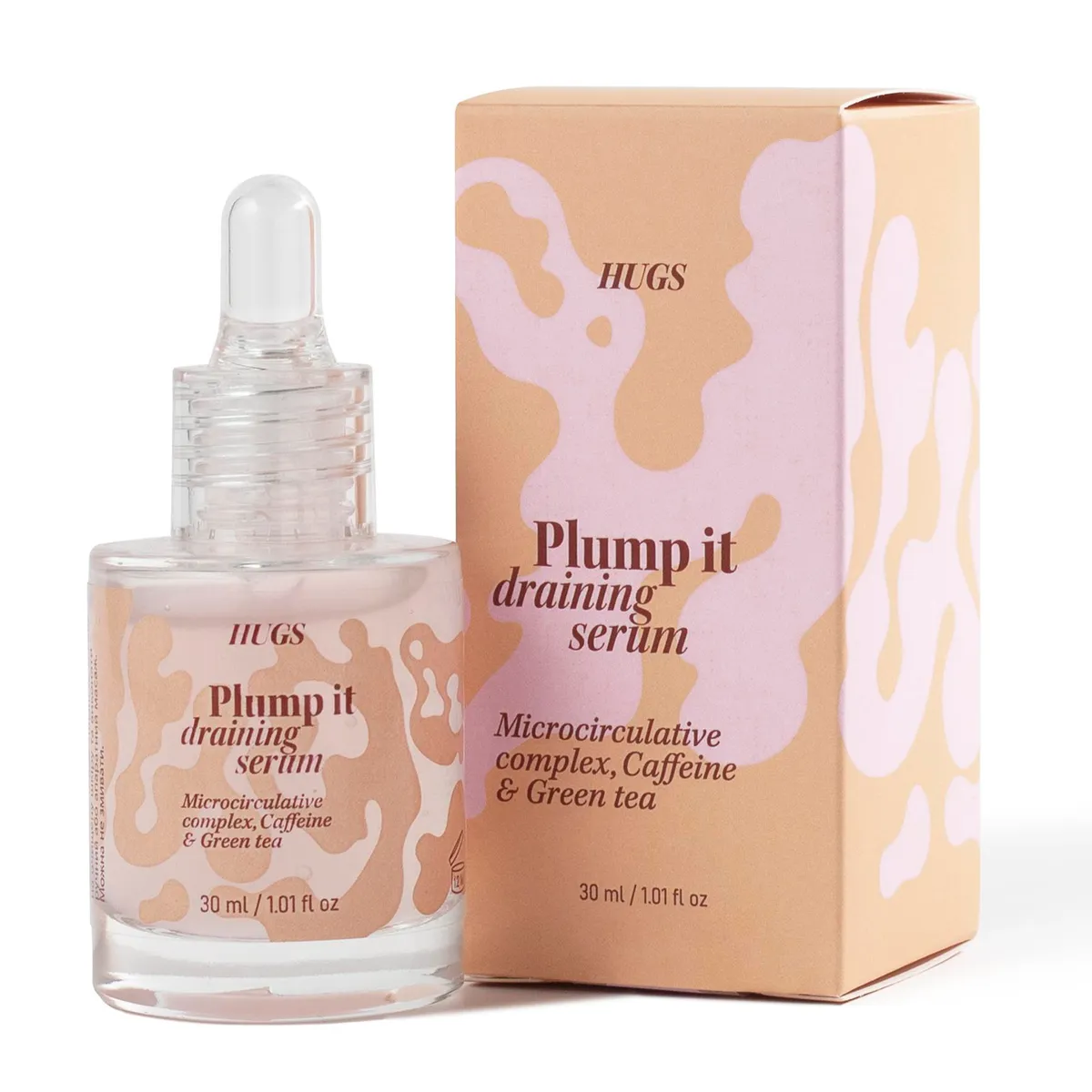 Масажна сироватка з протинабряковим комплексом Hugs Plump it draining serum 30 мл