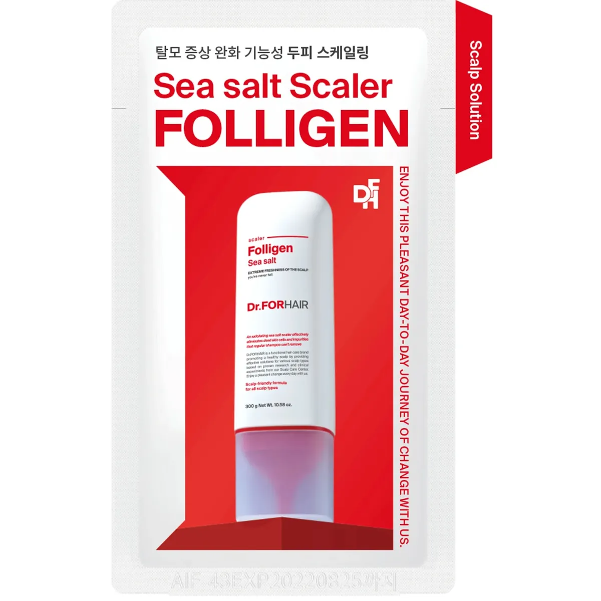 Пілінг для шкіри голови з частинками солі з мертвого моря Dr.FORHAIR Sea Salt Scaler 10 г Саше (Тестер)