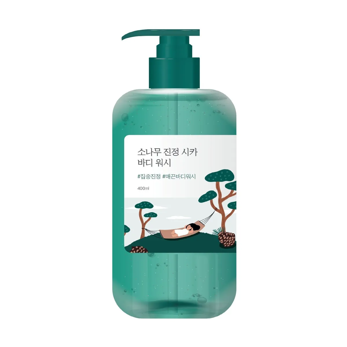 Заспокійливий гель для душу з екстрактом голок сосни ROUND LAB Pine Calming Cica Body Wash 400 мл