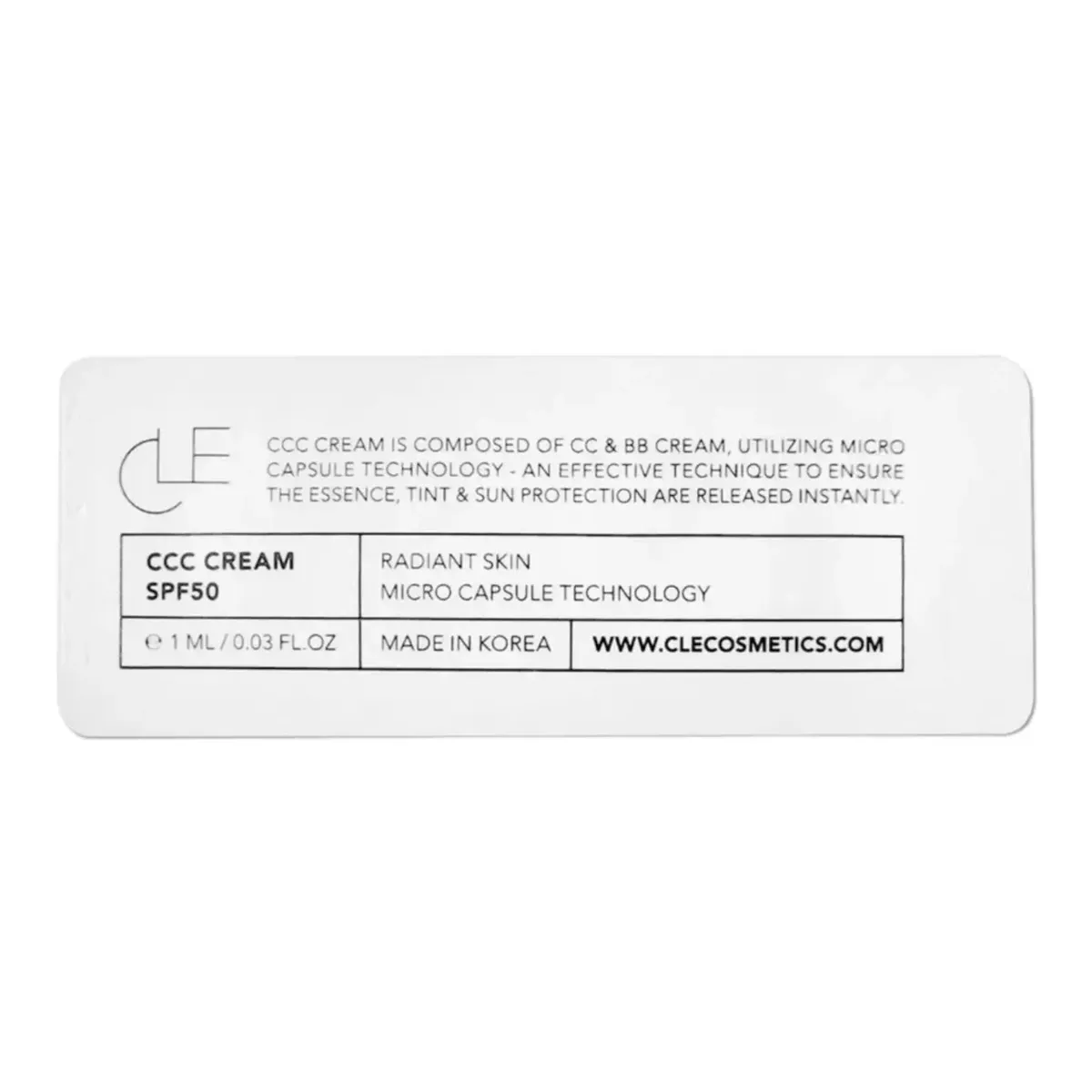 Мультифункціональний тональний CCC крем CLE CCC Cream Тестер 1 мл, Warm Medium Light 203