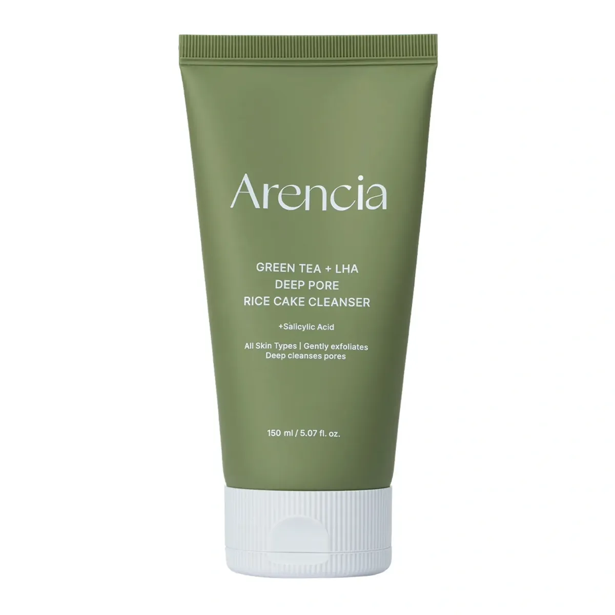 Очищувальна паста з зеленим чаєм, рисом та кислотами Arencia Green Tea + LHA Deep Pore Rice Cake Cleanser 150 г