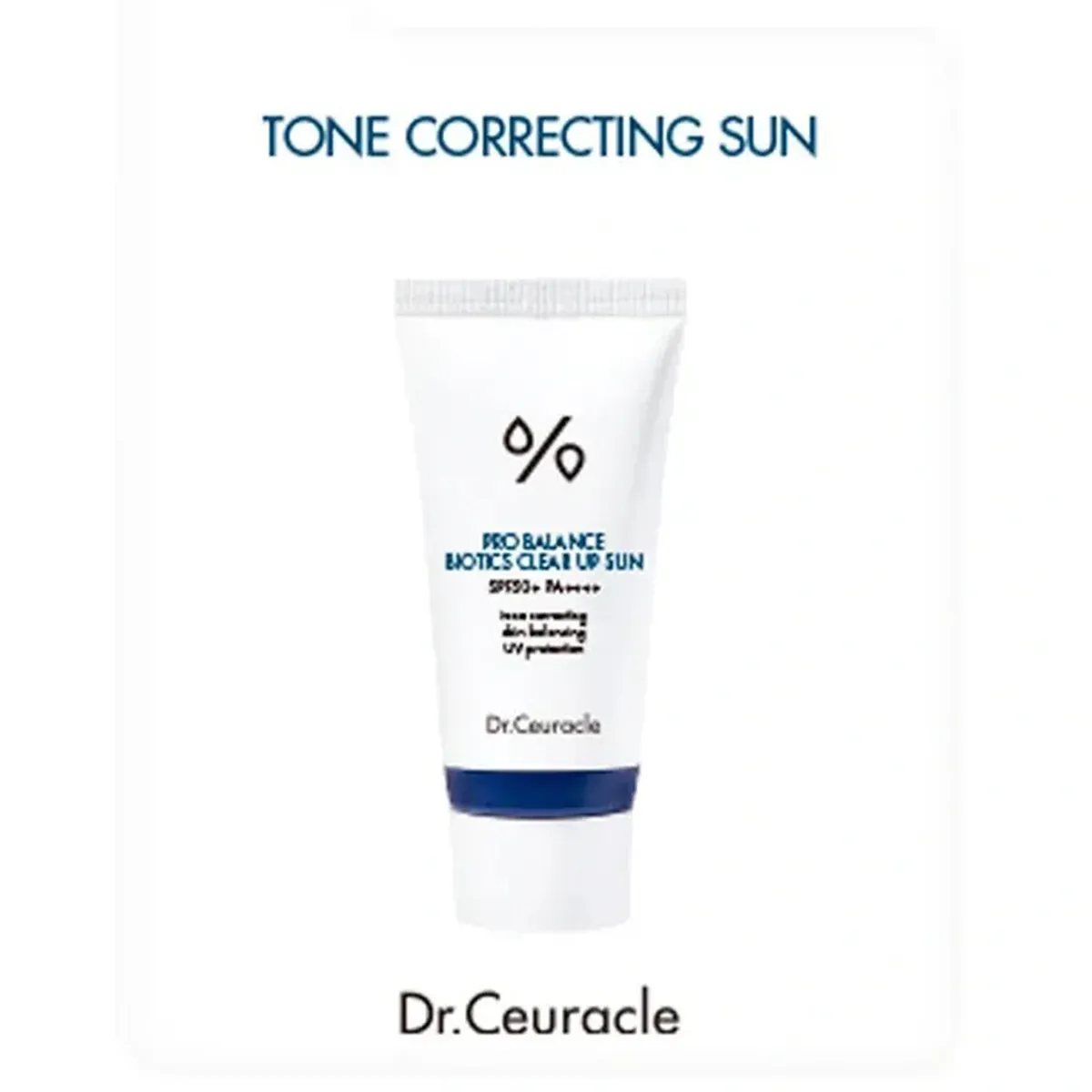 Сонцезахисний освітлювальний крем з пробіотиками Dr.Ceuracle Pro Balance Biotics Clear Up Sun SPF50+ PA++++ 2 мл Саше (Тестер)