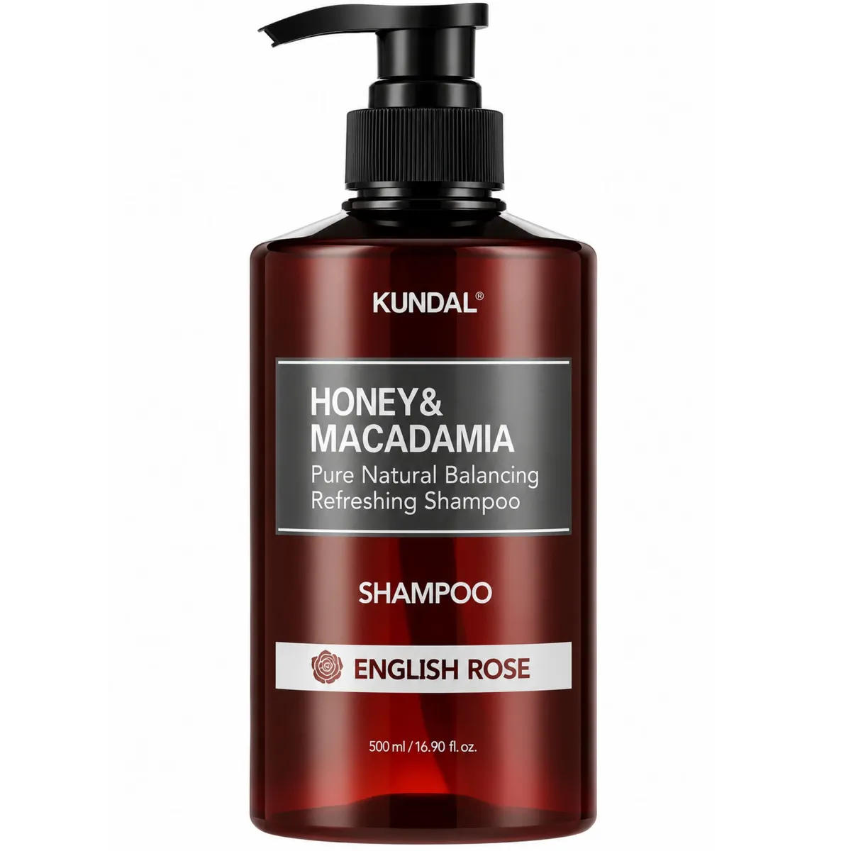 Натуральний парфумований шампунь KUNDAL Honey & Macadamia Nature Shampoo English Rose 500 мл
