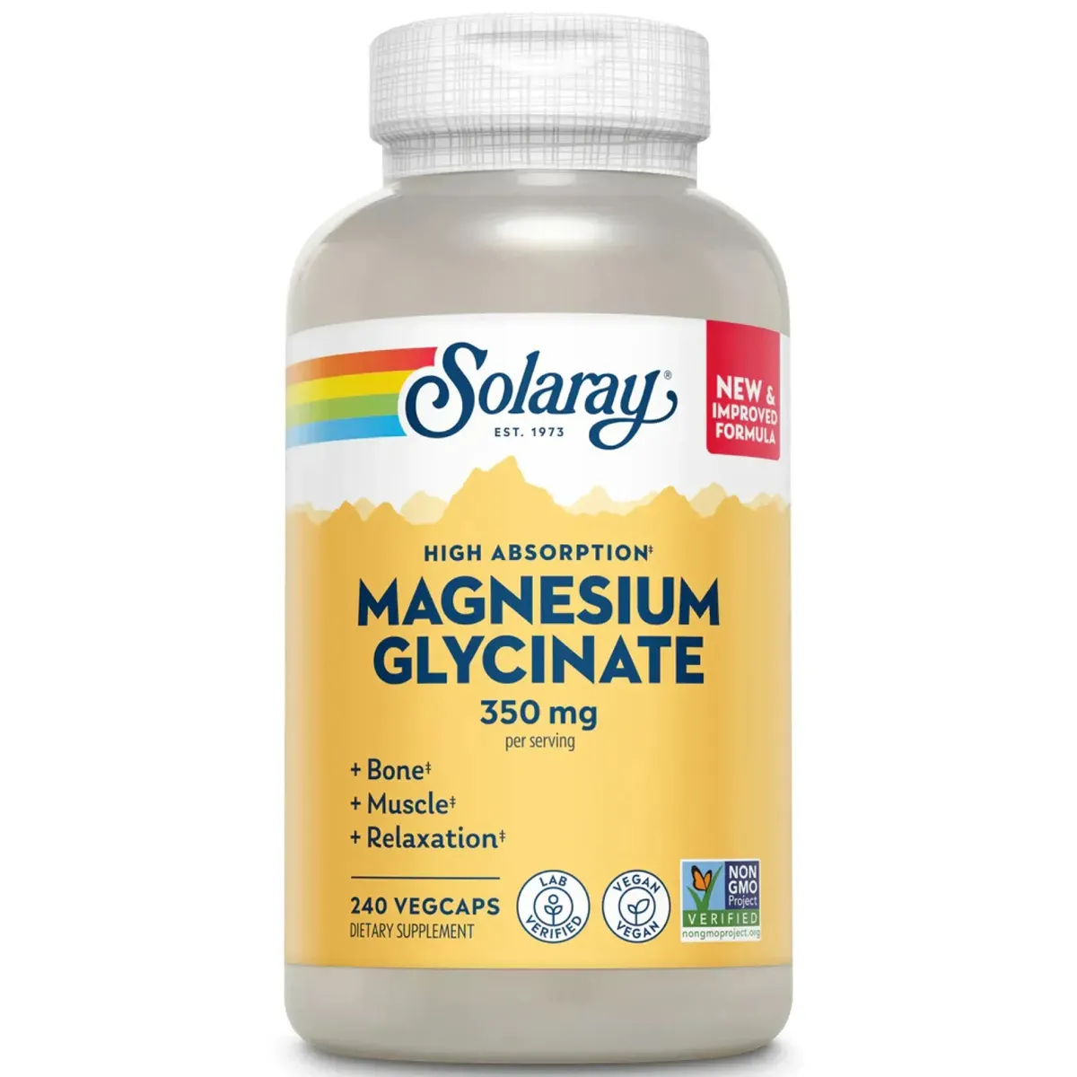 Магній гліцинат 350 мг Solaray Magnesium Glycinate 350mg 240 шт