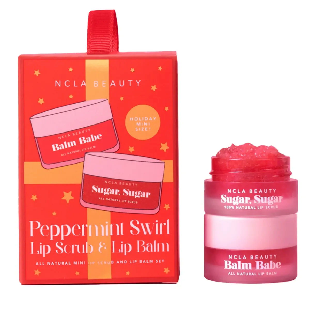 Подарунковий міні-набір «Різдв’яний м’ятний льодяник» NCLA Beauty Peppermint Swirl Ornament Lip Care Set 2 в 1