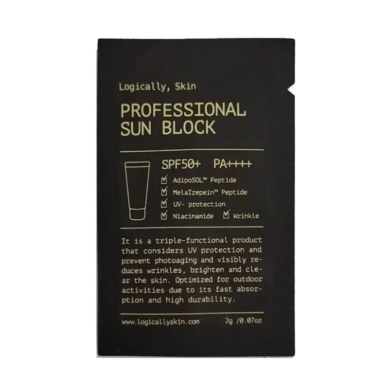 Сонцезахисний крем Logically, Skin Professional Sun Block SPF50+ PA++++ 2 г Саше (Тестер)